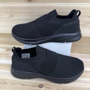 Athletic Works Women’s Black Slip-On Shoes Size 9.5W Casual Flat Sneakers